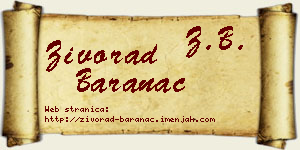 Živorad Baranac vizit kartica